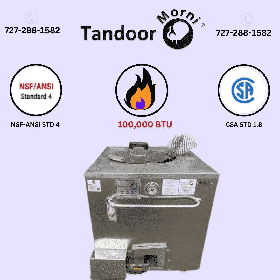 Gas Tandoor for sale NSF and CSA certified Gas Tandoor for sale: NSF and CSA certified with a powerful 100,000 BTU burner for commercial use in US restaurants