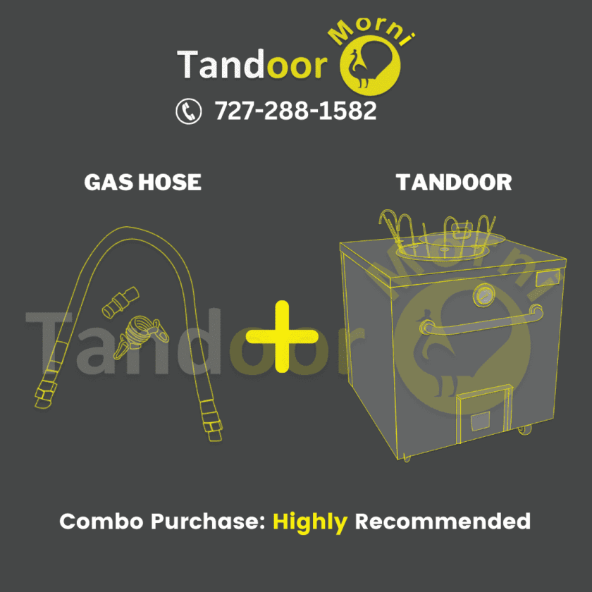 Sketch of the ideal Tandoor and Gas Hose combination set from Morni Tandoor for exceptional cooking