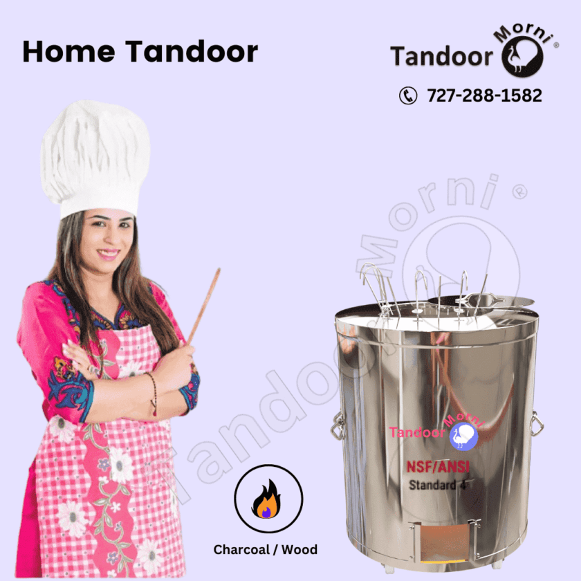 Indian lady using Morni Home Tandoor in kitchen.