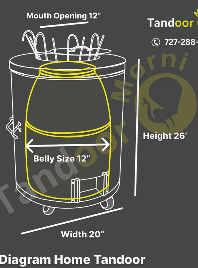 Sketch diagram of the Morni Home Tandoor - Experience authentic clay oven cooking