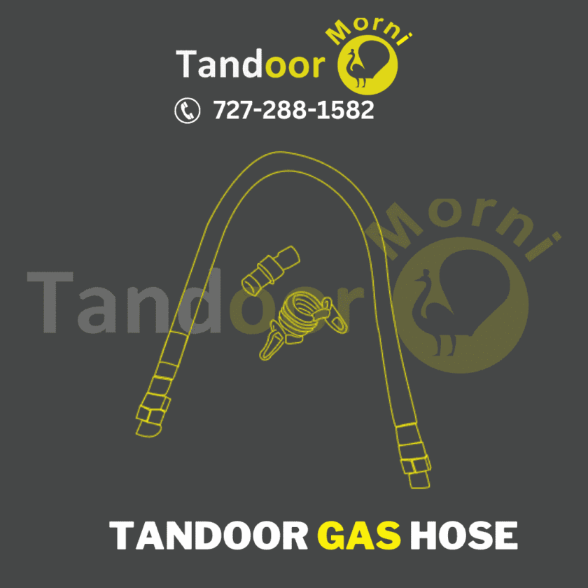 A sketch diagram illustrating the components and features of the gas hose for a tandoor oven