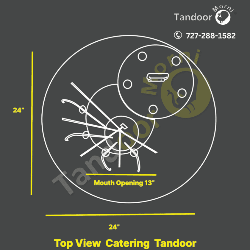 Sketch diagram of a mouth-watering catering tandoor available for sale in the USA.