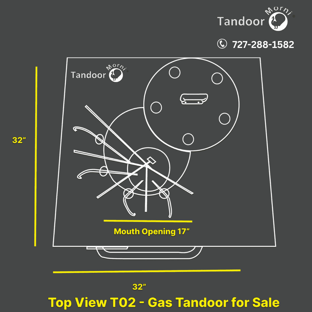 Top View of Gas Tandoor for Sale Top View of Gas Tandoor for Sale - Unveiling the versatile cooking surface and unique design of our premium gas tandoor.