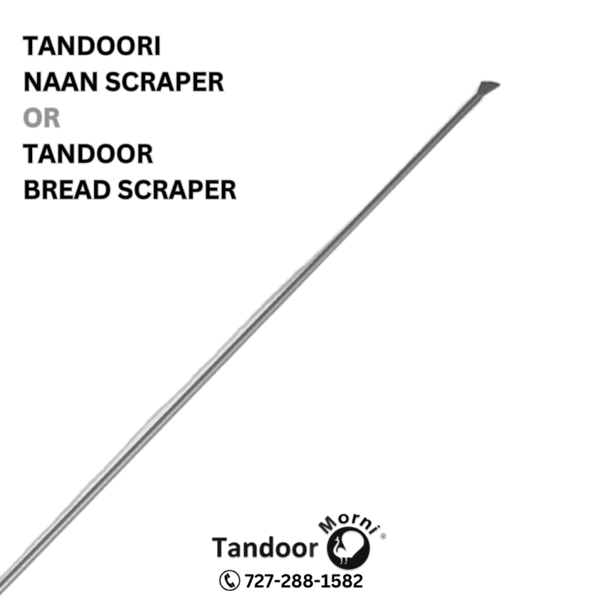 The picture displays a 40-inch-long tandoori naan scraper or tandoor bread scraper.