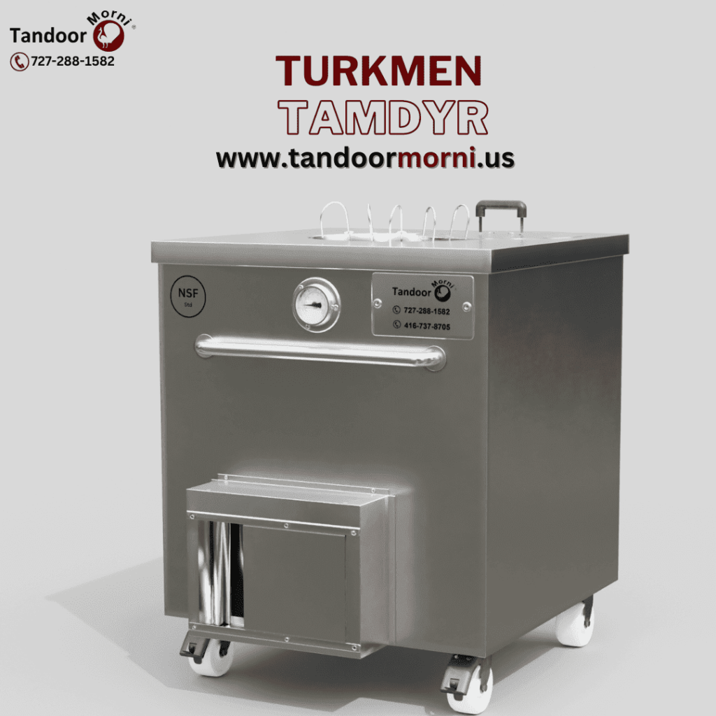 Traditional Turkmen Tamdyr oven filled with delicious flatbreads and kebabs.