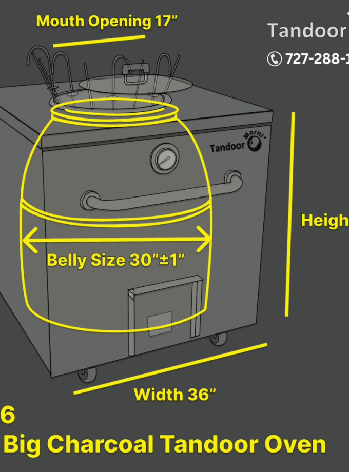 Sketch Diagram of CR36 SS4 Big Charcoal Tandoor